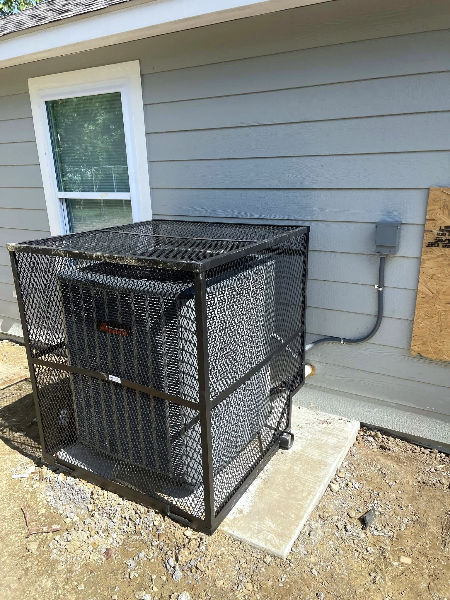 Outdoor air conditioning installation by Tru Air