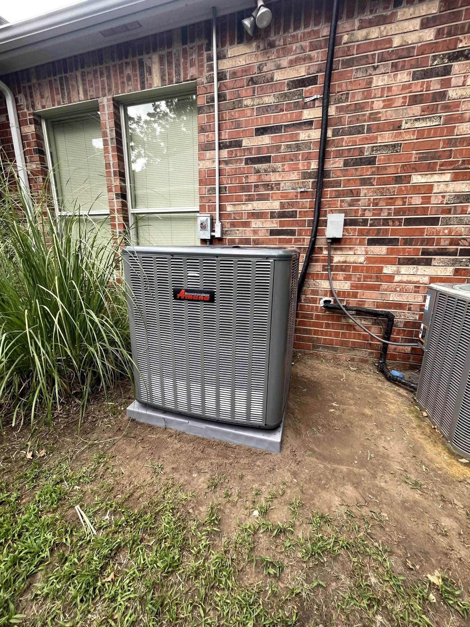 Amana outdoor HVAC replacement installation
